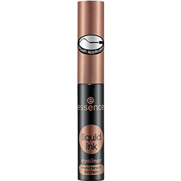 essence liquid ink eyeliner waterproof brown, Eye Liner, Pinselapplikator, wasserfest, Nr. 02 Ash brown, braun, definierend, langanhaltend, farbintensiv, wasserfest, vegan, ohne Parfüm (3ml) – Bild 2