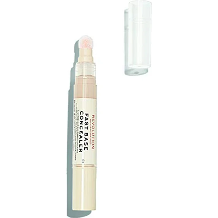 Makeup Revolution Fast Base Concealer, Farbcode C3, 4,5 ml - langanhaltende Abdeckung für Unreinheiten und Rötungen – Bild 3