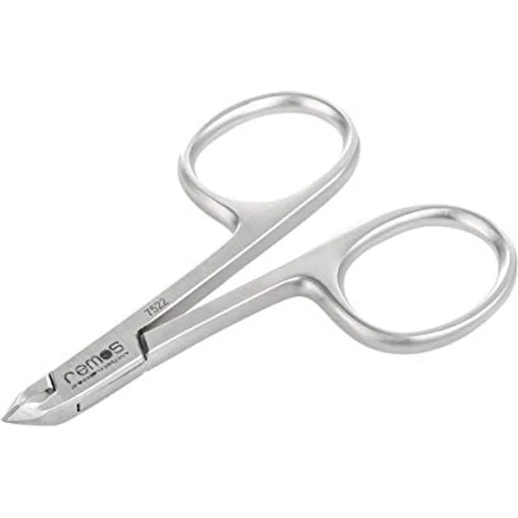 REMOS Hautzange in Scherenform, 4 mm Schneide aus rostfreiem Edelstahl, 8 cm - Präzise Nagelhautpflege für Fuß- und Fingernägel