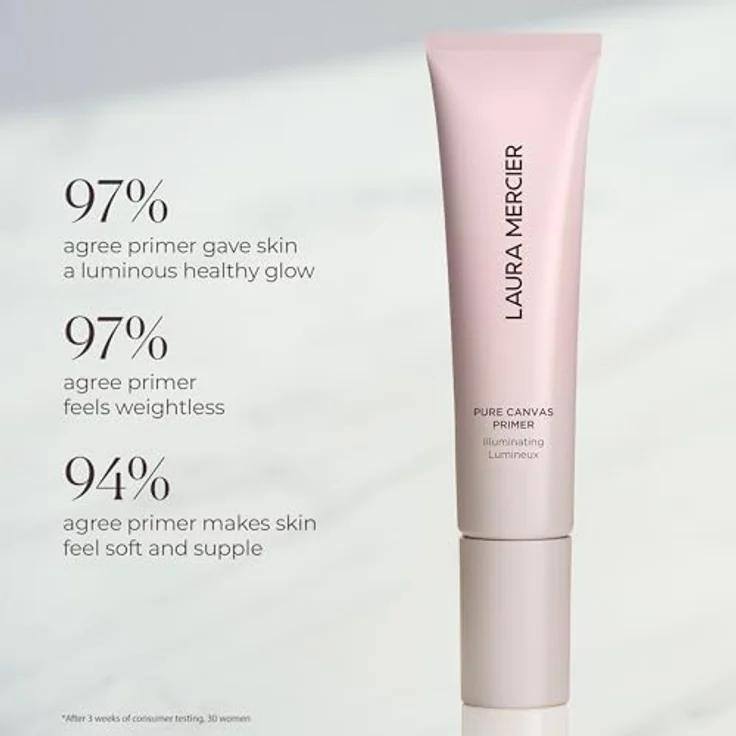 Laura Mercier Pure Canvas Illuminating Primer, 30 ml, feuchtigkeitsspendender Make-up-Primer mit strahlendem Glow – Bild 6