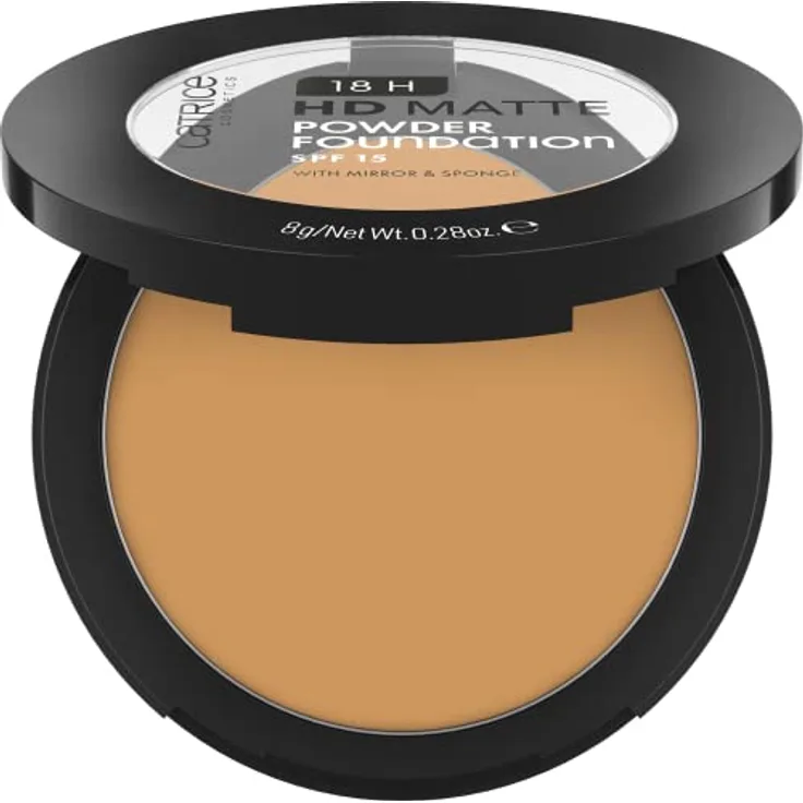 Catrice 18H HD Matte Powder Foundation, Nr. 050N, Nude, langanhaltend, mattierend, matt, für unreine Haut, vegan, ölfrei, UVA- und UVB-Filter + SPF 15, ohne Parfüm, 1er Pack (8g)