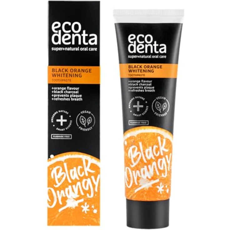 Ecodenta Toothpaste Black Orange Whitening Zahnpasta für perfekt weiße Zähne mit Orangengeschmack 100 ml Unisex – Bild 2