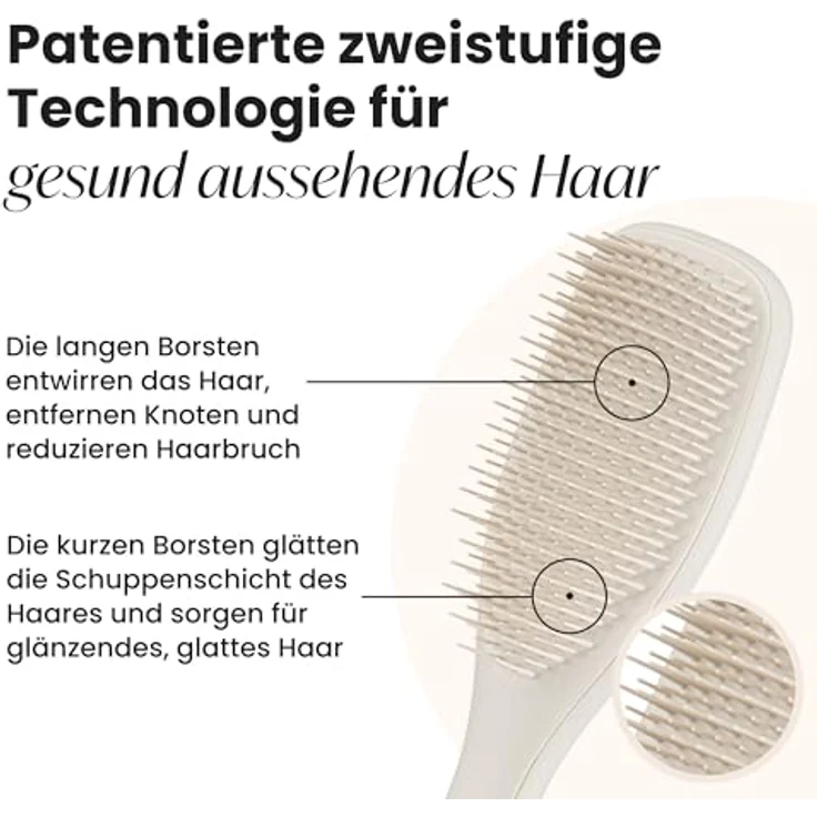Tangle Teezer Ultimate Detangler, Entwirrungsbürste für nasses und trockenes Haar, zweistufige Borsten, Bimssteingrau, matte Oberfläche – Bild 2