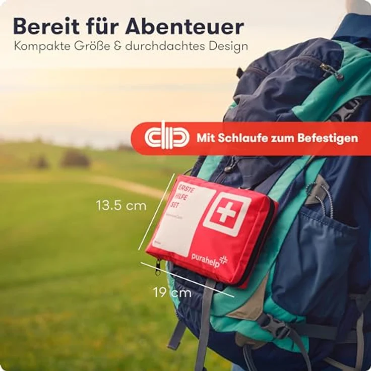 Purahelp Erste-Hilfe-Set Outdoor, Kompakt & Leicht, 95 Teile, wasserdichte Tasche, ideal für Wandern, Camping und Fahrrad – Bild 4