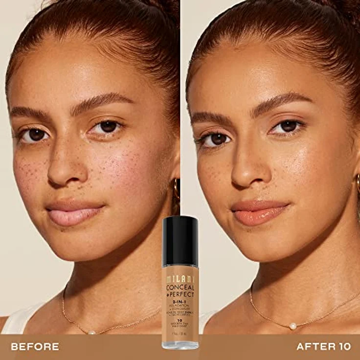 Milani Conceal + Perfect 2in1 Foundation, wasserfeste 30 ml, Farbe Golden Tan/10 – Bild 3