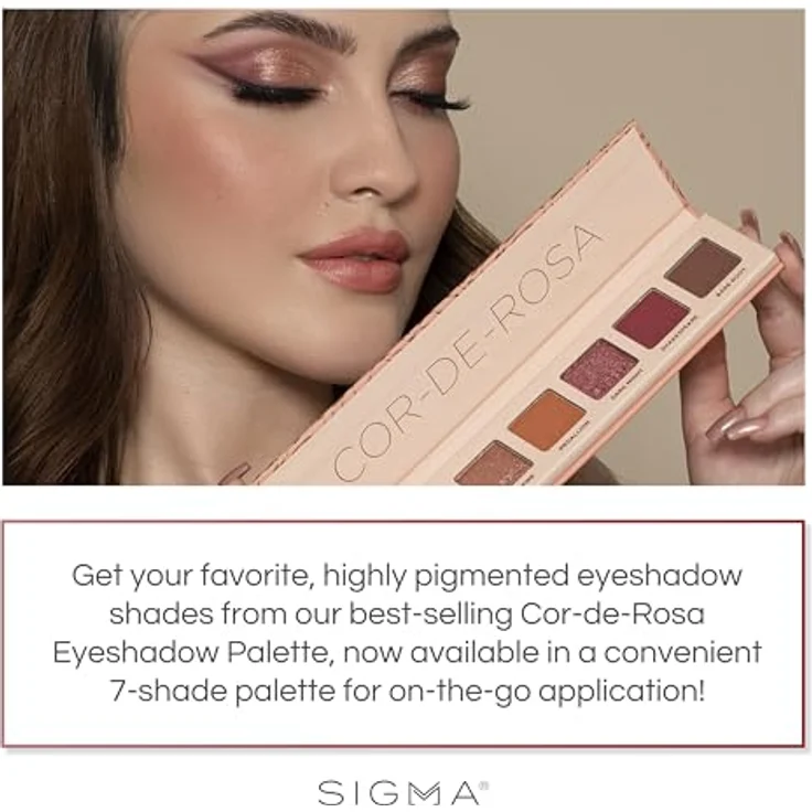 Sigma Beauty Cor-de-Rosa Lidschattenpalette, 7,56 g, vegane Farben mit schimmernd-mattem Effekt für vielseitige Make-up-Looks – Bild 5