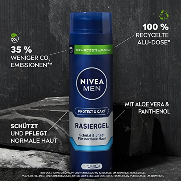 NIVEA MEN Protect & Care Rasiergel (200 ml), Schutz und Pflege für eine sanfte Rasur, hautschonendes Rasiergel für Männer mit Aloe Vera und Panthenol – Bild 2