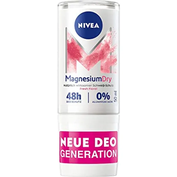 Nivea Roll-On Deodorant Magnesium Dry Fresh Floral, ohne Alkohol und Aluminiumsalze, 50ml