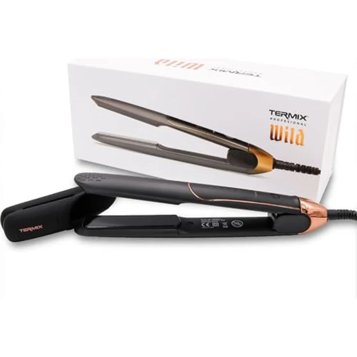 Termix Wild - Professionelles Haareisen Wild. Ionentechnologie mit Keramik- und Turmalinplatten. Perfektes Glätten und Natürliche Wellen und Locken. Temperaturregler Heiß In 45 Sek. Schwarz für seidig glattes Haar – Bild 2