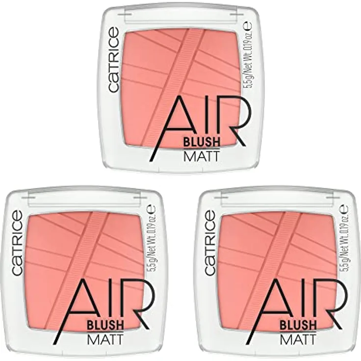 Catrice AirBlush Matt, Rouge Nr. 110, langanhaltend, matt, natürlich, veganes Puder-Rouge, 3er Pack (3x5.5g), Orange
