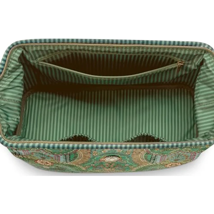 Pip Studio Cooper Cosmetic Purse Medium, Kosmetiktasche in Jabali Green mit großzügigem Stauraum, robustem Material und praktischem Design, 22.5x9.5x15cm – Bild 3