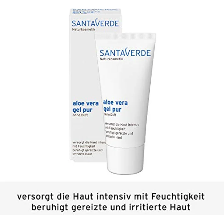 Santaverde Aloe Vera Gel pur, leichtes Gesichts- & Körpergel / feuchtigkeitsspendend / ohne Duft / für alle Hauttypen / 100 % vegan / 100 ml – Bild 2