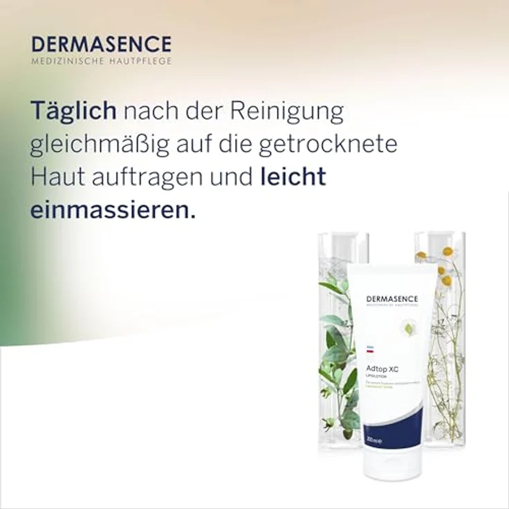 DERMASENCE Adtop XC Lipidlotion, 200 ml - Rückfettende Lotion für sehr trockene Haut - Mit Squalan, natürlichen Ölen und Johanniskraut-Extrakt - Parfümfrei & vegan – Bild 5
