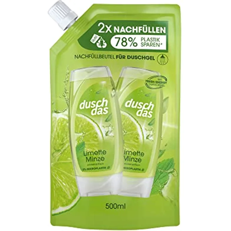 duschdas Limette Minze 3 in 1 Duschgel und Shampoo, 500 ml dermatologisch getestet