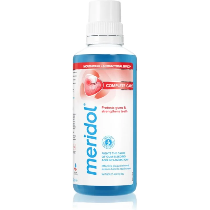 Meridol Complete Care Mundspülung, alkoholfrei, 400 ml, schützt vor Zahnbelag und stärkt das Zahnfleisch