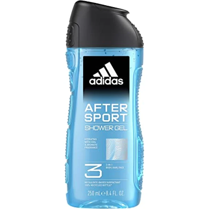 adidas 3in1 After Sport Duschgel für ihn, mit aromatisch-frischem Duft, 250 ml – Bild 1