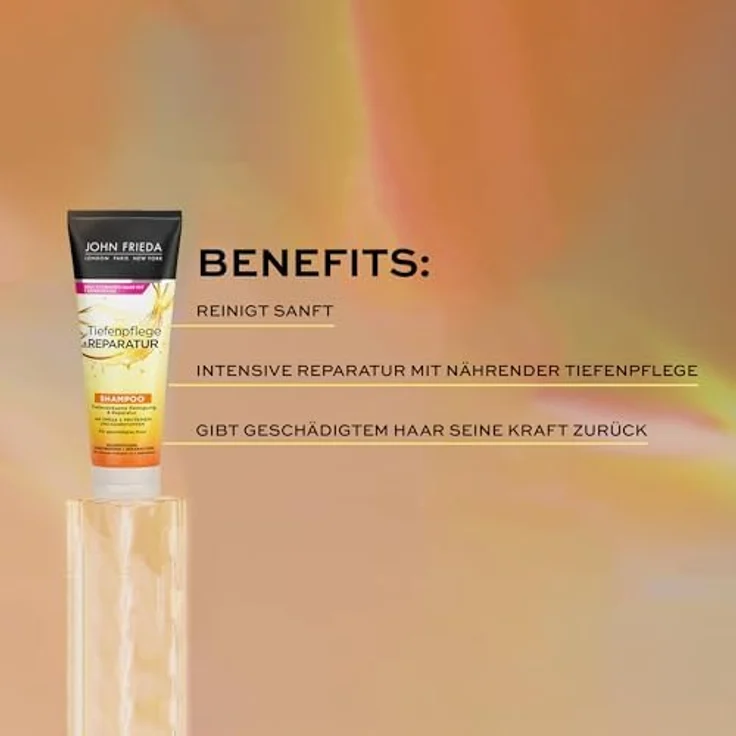 John Frieda Tiefenpflege + Reparatur Shampoo - Inhalt 250 ml - Tiefenwirksame Reinigung & Reparatur - Für geschädigtes, extrem geschädigtes Haar – Bild 4