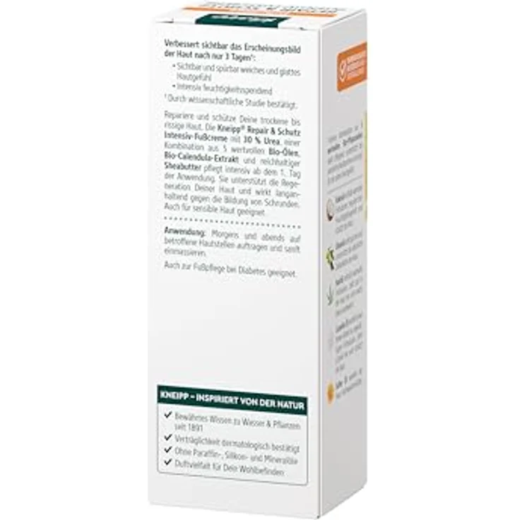 Kneipp Repair & Schutz Intensiv-Fußcreme, 30% Urea, für trockene bis rissige Haut, 50 ml, mit Bio-Ölen und Sheabutter – Bild 3