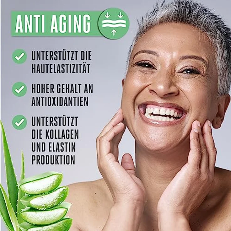 Vitabay Aloe Vera Gel 100 Prozent (99.9%) 250ml - Aloe Vera After Sun Lotion Sonnenbrand - Aloe Vera Herren Naturkosmetik - Aloe Vera Saft Salbe Feuchtigkeitscreme – Bild 4