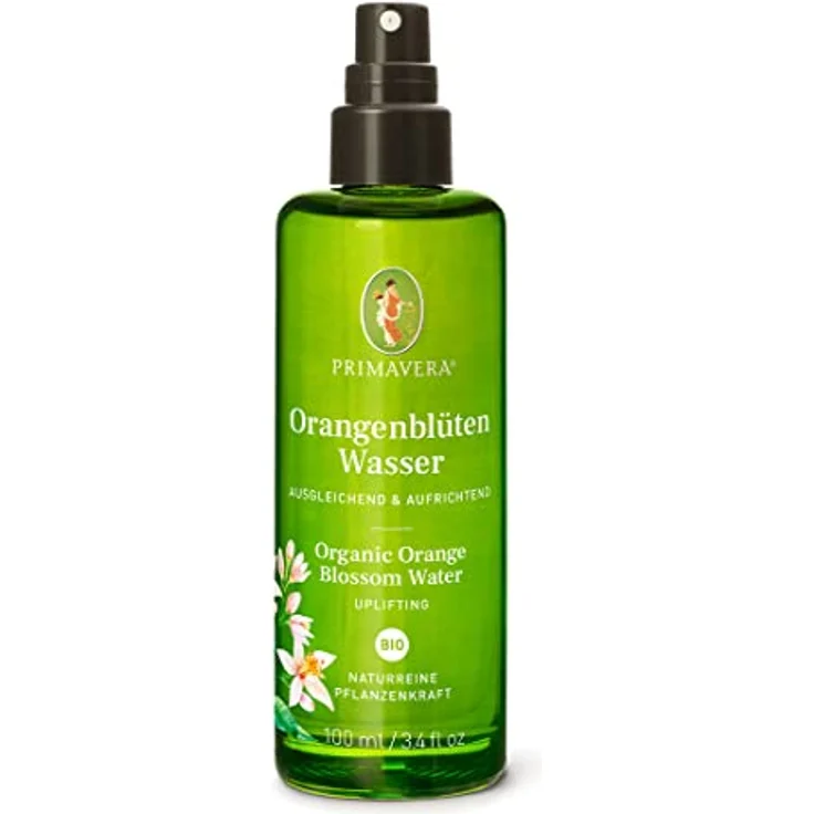 PRIMAVERA Pflanzenwasser Orangenblütenwasser bio 100 ml - naturreine Pflanzenkraft – Glasflasche – Hydrolat, Körperspray, Aromatherapie – harmonisierend, entspannend, erheiternd – vegan – Bild 1