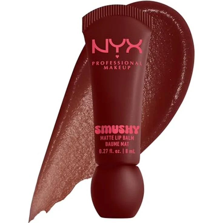 NYX Professional Makeup Smushy Matte Lip Balm, Lippenbalsam mit Matt-Effekt, Farbton Smudge Fudge, 8 ml – Bild 1