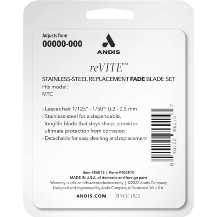 Andis reVITE Clipper Taper Blade, Gesichtshaartrimmer mit Edelstahlklinge, grau – Bild 11