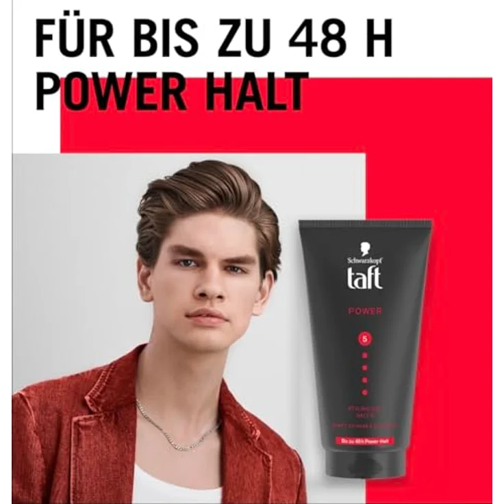 TAFT Haargel Power, 150 ml, 48 Stunden Halt, vegan, feuchtigkeits- und windbeständig – Bild 3