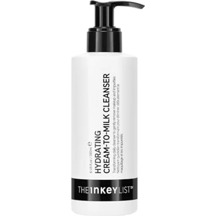 The INKEY List Hydrating Cream-to-Milk Cleanser 180ml, mit 5% Reis Milch & Hyaluronsäure, sanfte Reinigung, nicht austrocknend, feuchtigkeitsspendend, veganfreundlich – Bild 1