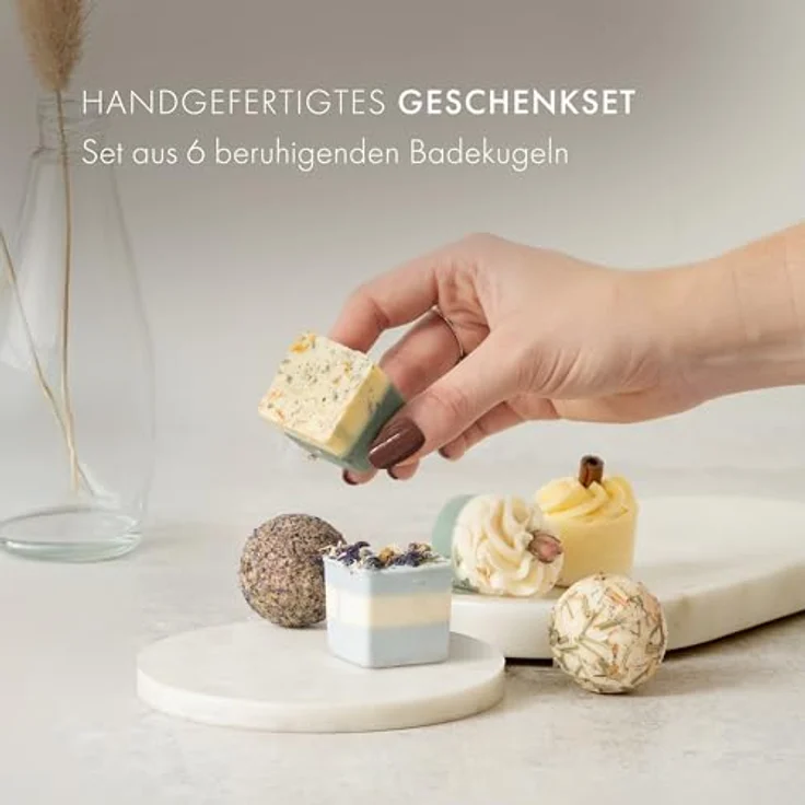 Satin Naturel Bio Badekugeln Divine Moments Geschenk-Set 6Tlg. – Bild 4