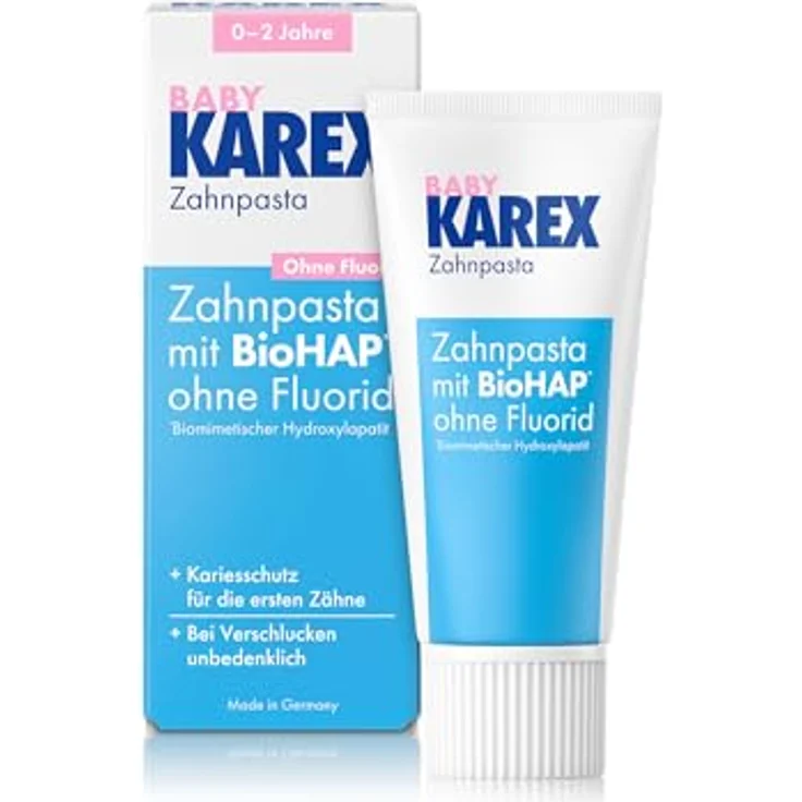 BABY KAREX Zahnpasta 50 ml 0–2 Jahre, ohne Fluorid, mit BioHAP – sanfter Kariesschutz ab dem ersten Zahn – Bild 1