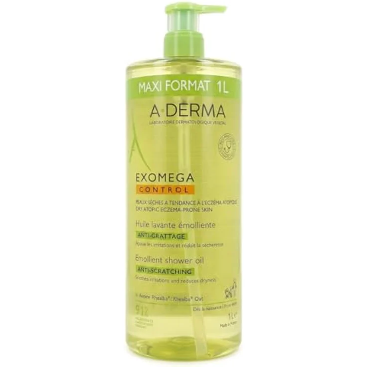 A-Derma Exomega Control Emollient Shower Oil, Duschöl für trockene bis atopische Haut, 1000 ml – Bild 1
