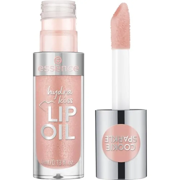 essence Hydra Kiss, hydratisierendes Lippenöl in Farbton 09 Cookie Sparkle, 4 ml, vegan, spendet Feuchtigkeit und glättet feine Linien