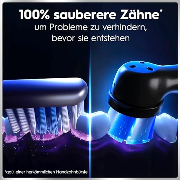 Oral-B iO Series 6, Elektrische Zahnbürste im Doppelpack mit 3 Aufsteckbürsten, Reise-Etui, 5 Putzmodi, Schwarz-Rosa, Designed by Braun – Bild 5