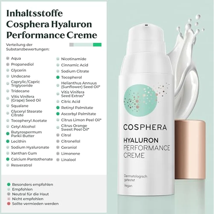 Cosphera Hyaluron Performance Creme 50 ml mit feuchtigkeitsspendender Wirkung für trockene Haut – Bild 5