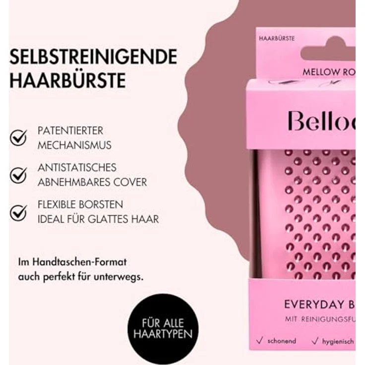 Bellody Everyday Brush, Haarbürste mit Selbstreinigungsfunktion, mattschwarz, unisex – Bild 2