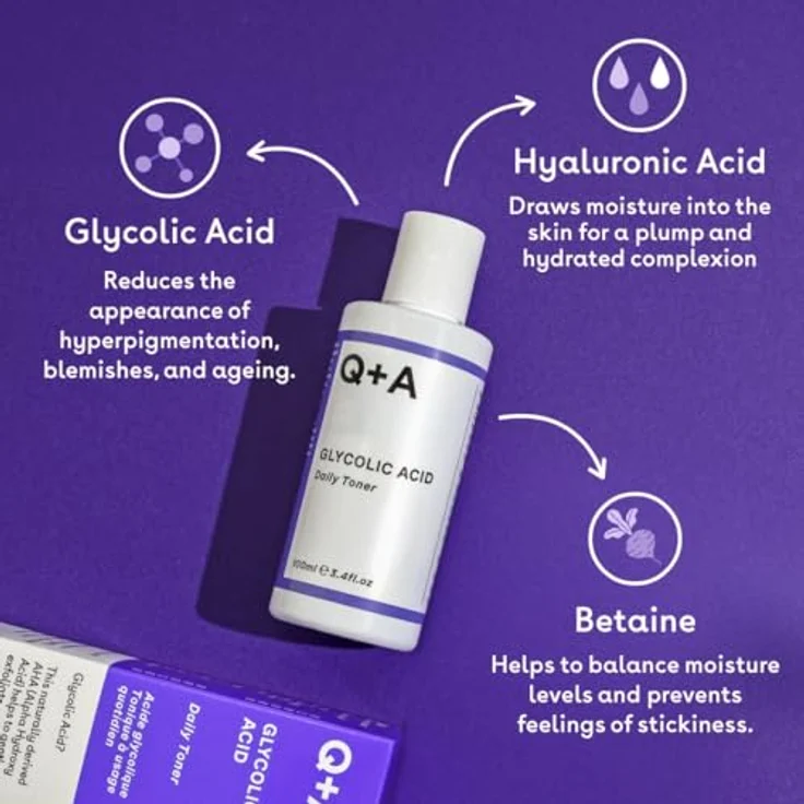 Q+A Glycolic Acid Daily Toner Feuchtigkeitsspendender Gesichtstoner für strahlende Haut 100 ml – Bild 5