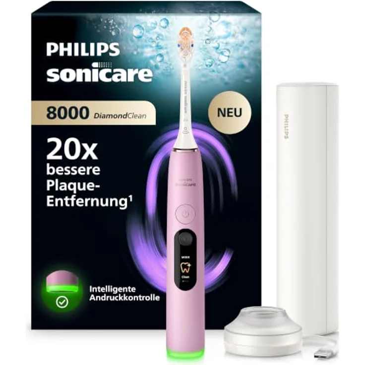 Philips Sonicare 8000 HX8311/15, elektrische Schallzahnbürste mit USB-Aufladung, verschiedenen Reinigungsmodi und Drucksensor für optimale Mundpflege – Bild 1