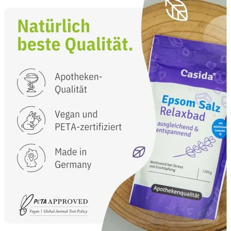 Casida Epsom Salz Relaxbad mit Lavendel Badesalz & Badebomben 1.0 kg – Bild 4