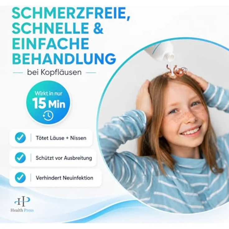 Health Press Anti-Läuse Shampoo, 200ml Vorteilspackung mit Applikatorflasche und Läusekamm, kokosextraktbasiert – Bild 4