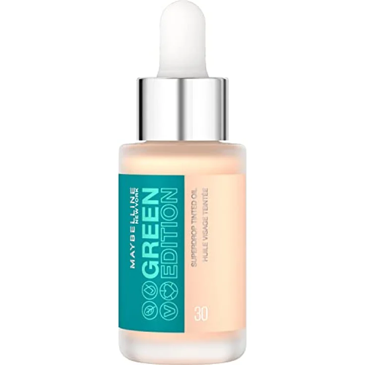 Maybelline Green Edition Superdrop Tinted Dry Oil Foundation 30, 20 ml - Beige, leichte, aufbaubare Deckkraft mit natürlichen Inhaltsstoffen – Bild 2