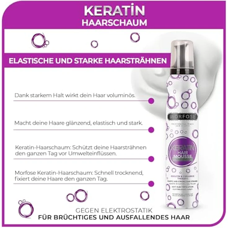 Morfose Haarschaum, Perfekter Halt mit Keratin für Volumen, 200 ml – Bild 2