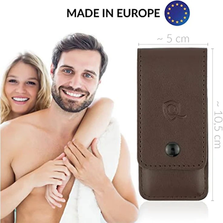 marQus Maniküre Set 4-teilig, praktisches Nagelpflegeset mit hochwertiger Solingen Feile, kompaktes Reise-Nageletui in Braun – Bild 2