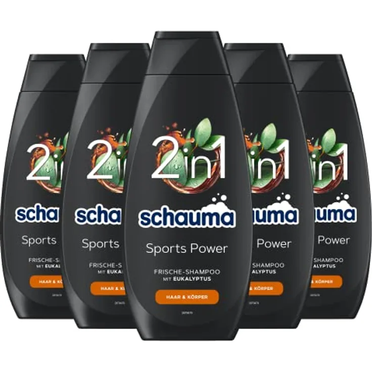 SCHAUMA Shampoo Sports Power 400 ml, 5er Pack (5 x 400ml)