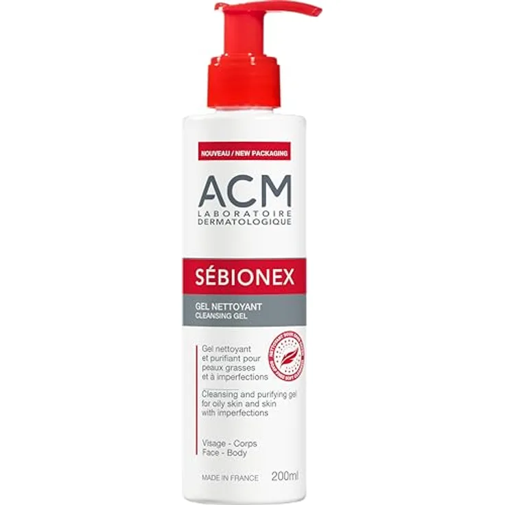 ACM Sébionex Reinigungsgel, 200 ml für fettige und unreine Haut, sanfte Reinigung ohne Austrocknen