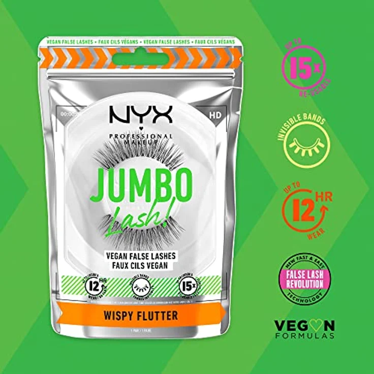 NYX Professional Makeup Jumbo Lash! Künstliche Wimpern Typ 03 Wispy Flutter, für voluminöse und längere Wimpern, einfache Anwendung – Bild 5