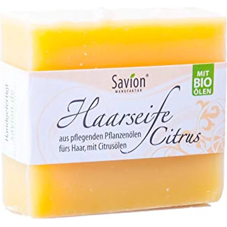 Savion Haarseife Zitrone | Bio & Vegan | Für normales bis leicht fettes Haar | ÖKO-TEST sehr gut 85g – Bild 3