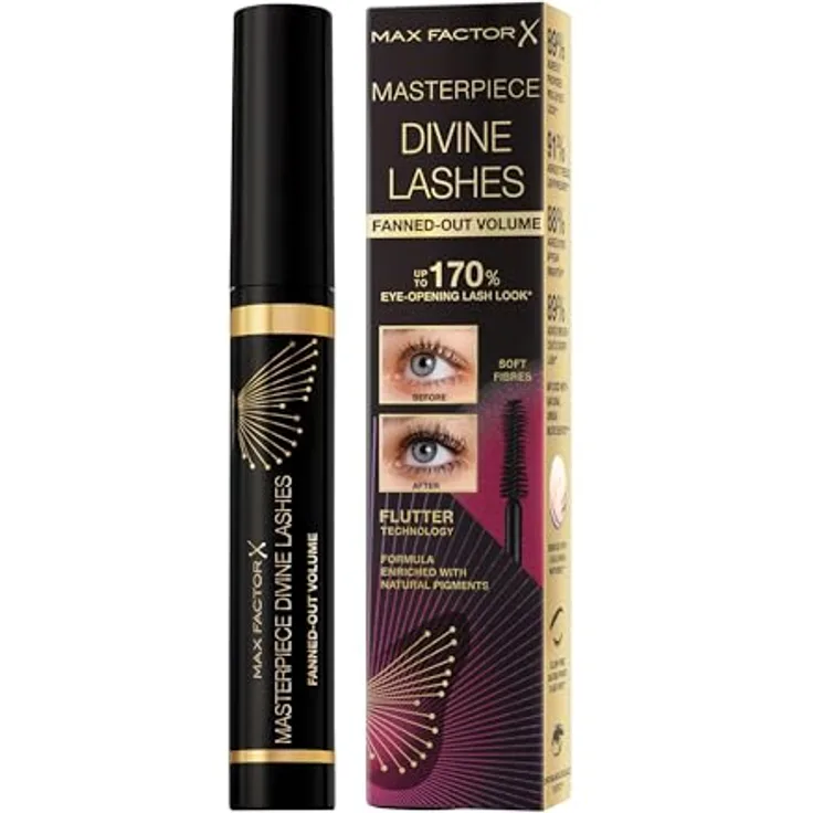 Max Factor Masterpiece Volumen-Mascara, 001 Rich Black, intensiv voluminös und langanhaltend, 8 ml