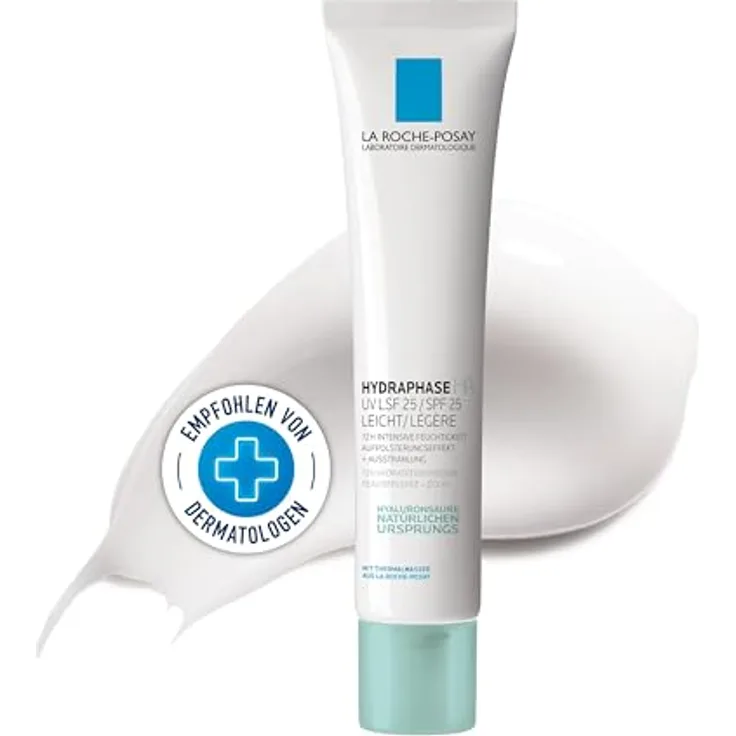 La Roche-Posay Hydraphase HA UV Leicht, Tagescreme mit LSF 25, Hyaluronsäure und Glycerin, 40 ml, für empfindliche Haut