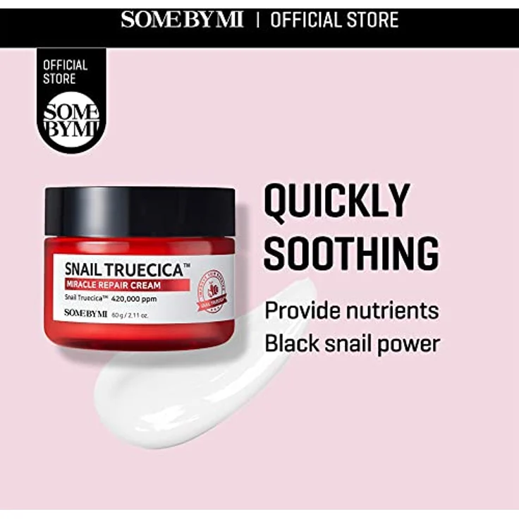 SOME BY MI Snail TrueCICA Miracle Repair Cream, Gesichtscreme zur Regeneration und Beruhigung der Haut, Whitening, 50ml – Bild 2