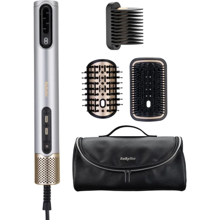 BaByliss Air Wand Limited AS6554E, Warmluftbürste mit 3 Aufsätzen und Reise-Etui, vielseitiges Haarstyling-Tool für Volumen und Wellen